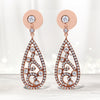 18K Rose Gold 1 1/4 Cttw Diamond Teardrop Shaped Drop and Dangle Screw Back Stud Earring (F-G Color, VS1-VS2 Clarity)