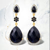 30.04 Carat Dyed Sapphire, Blue Sapphire and White Topaz .925 Sterling Silver Earrings