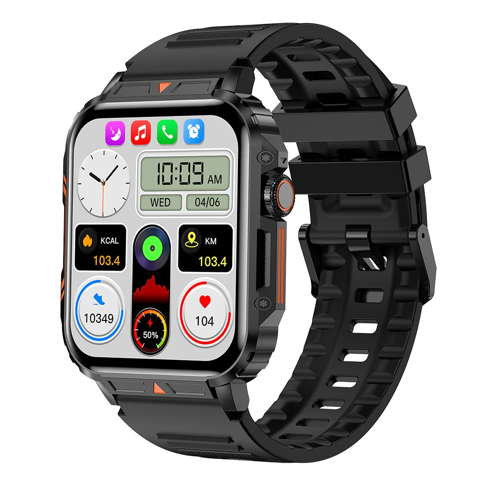 Reloj inteligente ultradelgado y resistente de grado militar: reloj deportivo resistente al agua para exteriores, pantalla grande de 1,95" y cuerpo delgado 