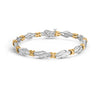10k Two-Toned Gold 2.00 Cttw Channel Set Baguette-Diamond Weave and  