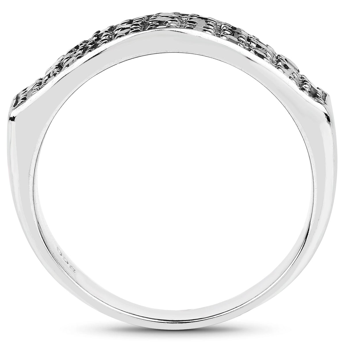 Anillo de plata esterlina .925 con diamante negro auténtico de 0.35 quilates