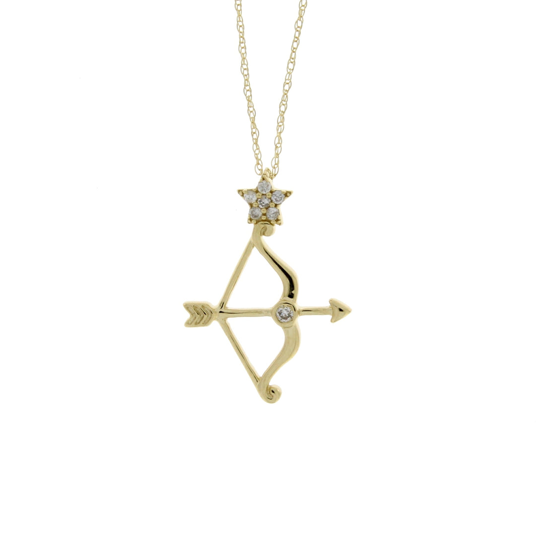 Genuine .07ct Diamond Fashion Pendants 14KT Yellow Gold