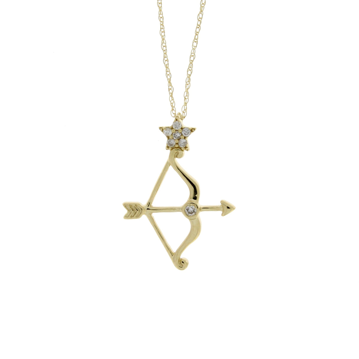 Colgantes de moda genuinos de diamantes de .07 ct en oro amarillo de 14K