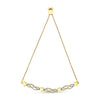 14K Yellow Gold Plated .925 Sterling Silver 1/10 Cttw Diamond Wave and Hearts Bolo Bracelet (I-J Color, I2-I3 Clarity) - 4
