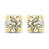 0.92 Carat Genuine LB Diamond 14K Yellow Gold Earrings