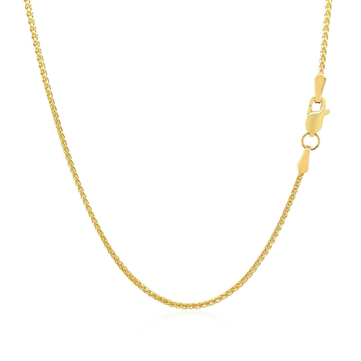 Cadena redonda de oro amarillo de 14k y 1.2mm