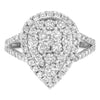 .925 Sterling Silver Diamond Cluster Ring (1 1/2 Cttw, H-I Color, I1-I2 Clarity) - Size 6