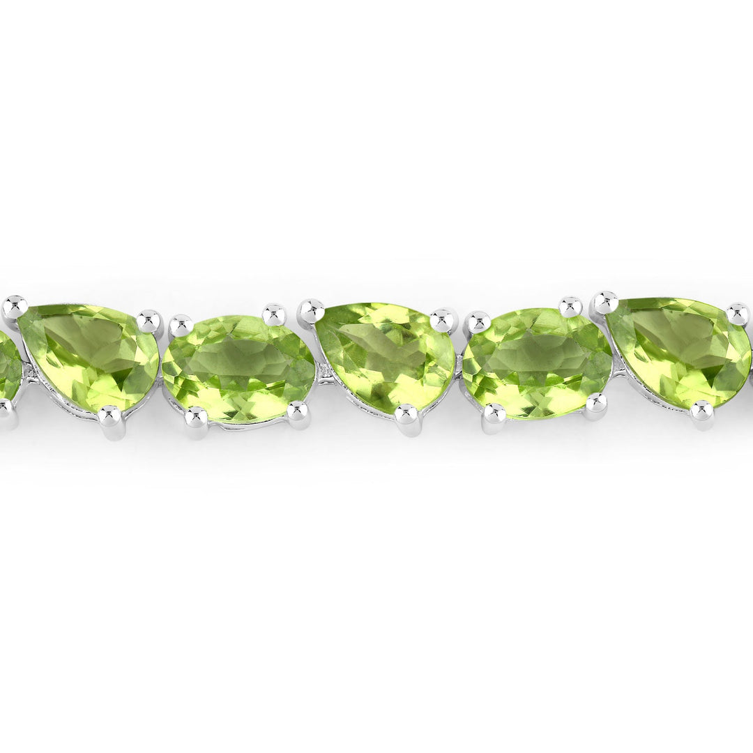Pulsera de plata de ley .925 con peridoto genuino de 21,37 quilates