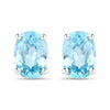 2.40 Carat Genuine Blue Zircon .925 Sterling Silver Earrings