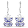 2.08 Carat Genuine Tanzanite .925 Sterling Silver Earrings