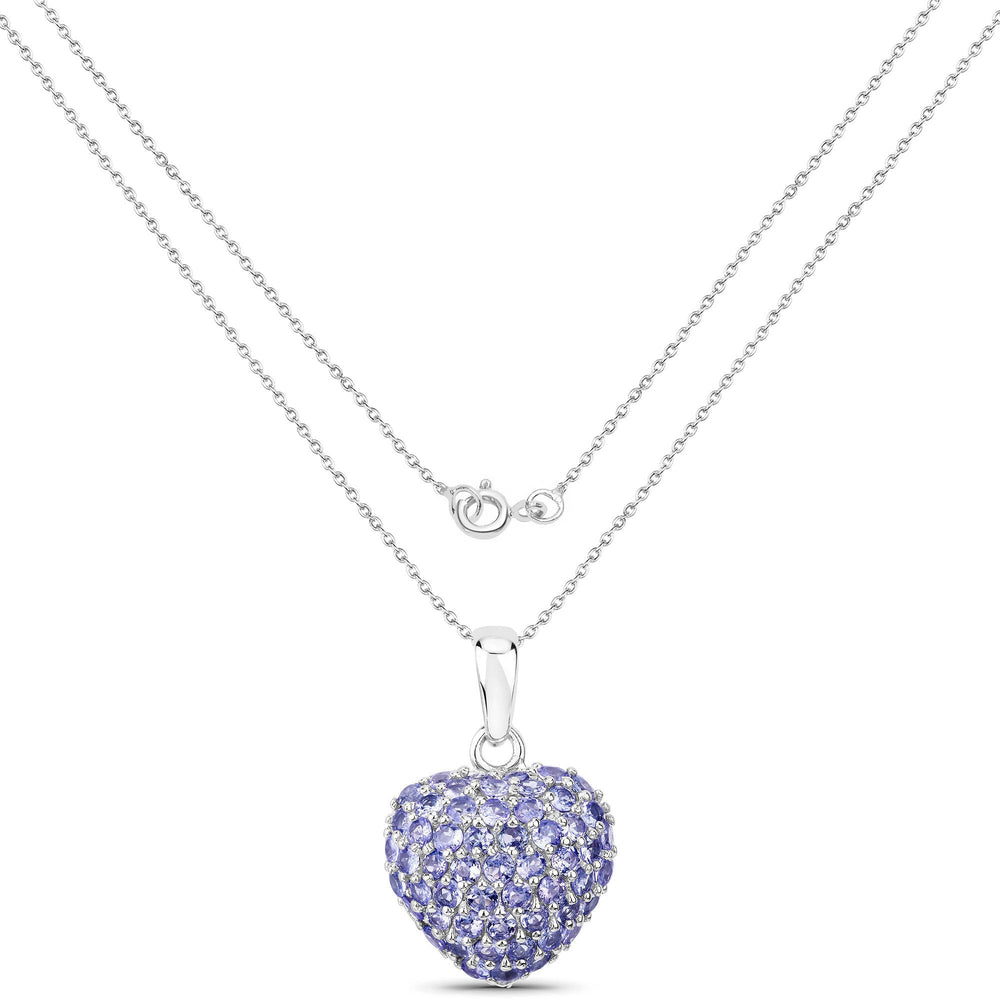 7.00 Carat Genuine Tanzanite .925 Sterling Silver Pendant