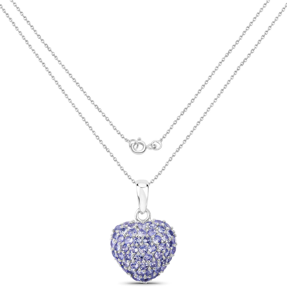 Colgante de plata esterlina .925 con tanzanita auténtica de 7,00 quilates