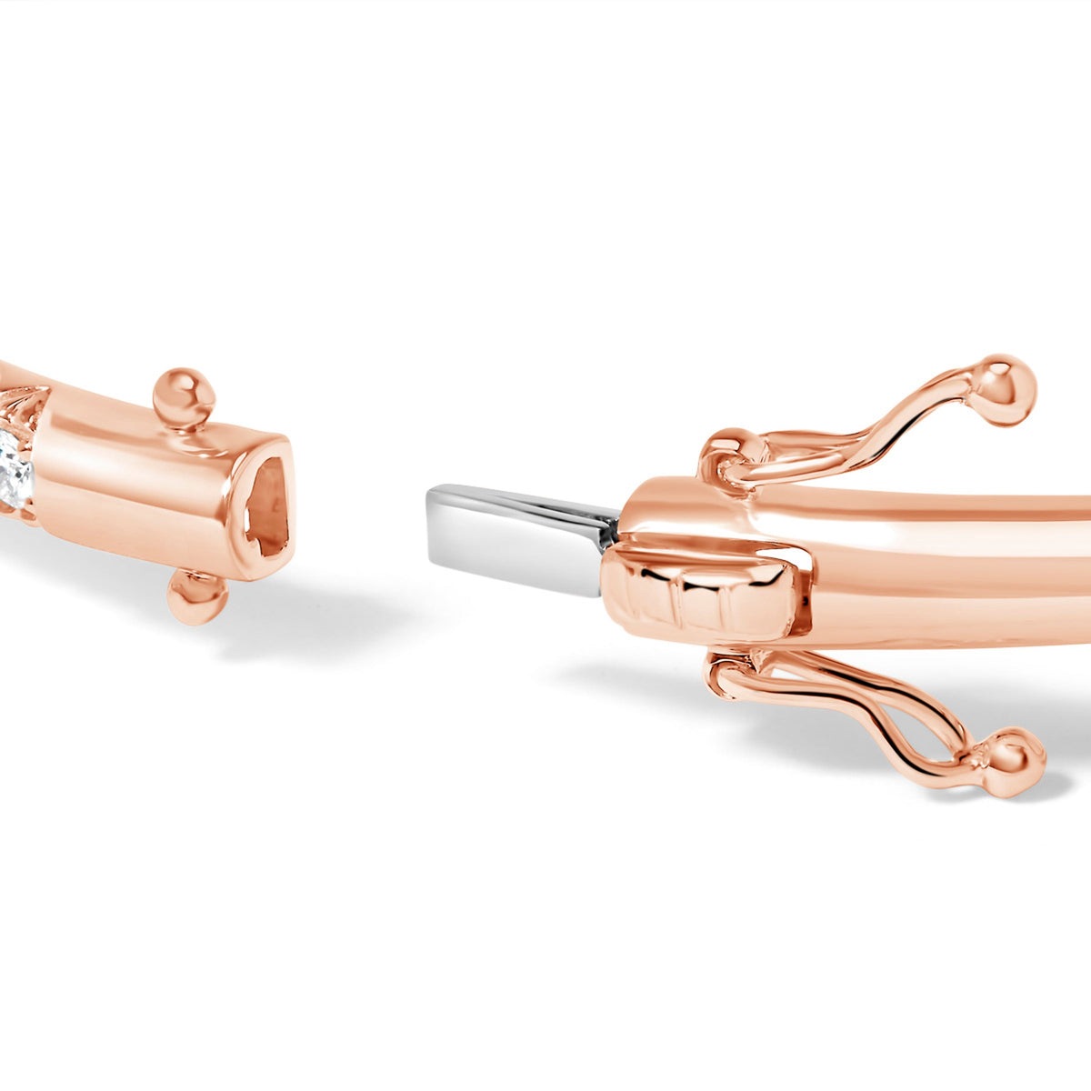 Pulsera de oro rosa de 14K con diamantes (1,00 Cttw, color G-H, claridad SI2-I1) de media eternidad - 7 pulgadas