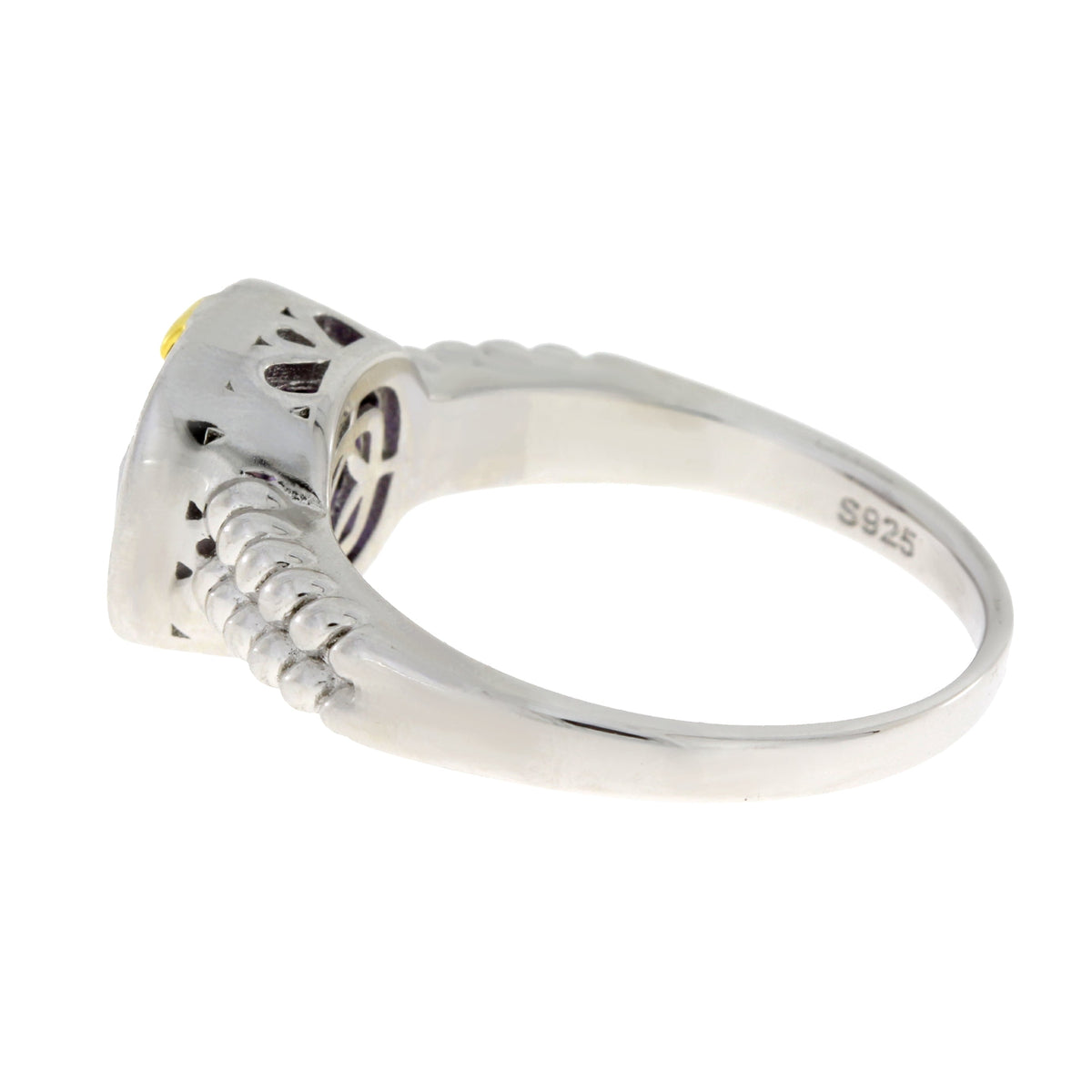 Anillo de circonita cúbica auténtica de plata de ley