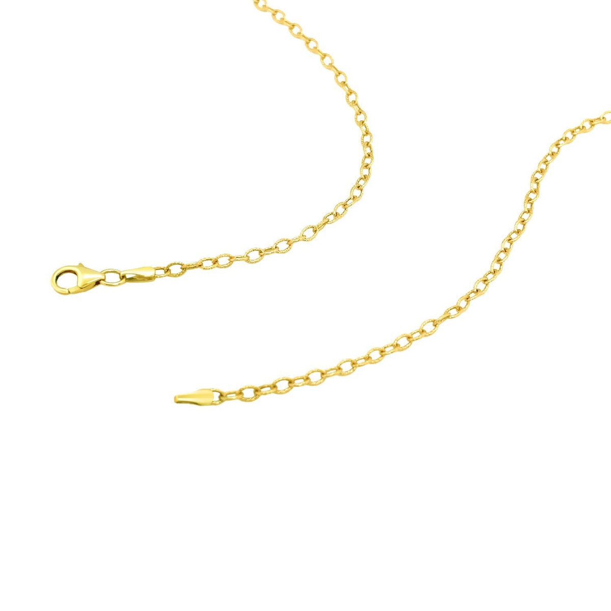 Cadena de oro amarillo de 14k de 2.5 mm con eslabones texturizados