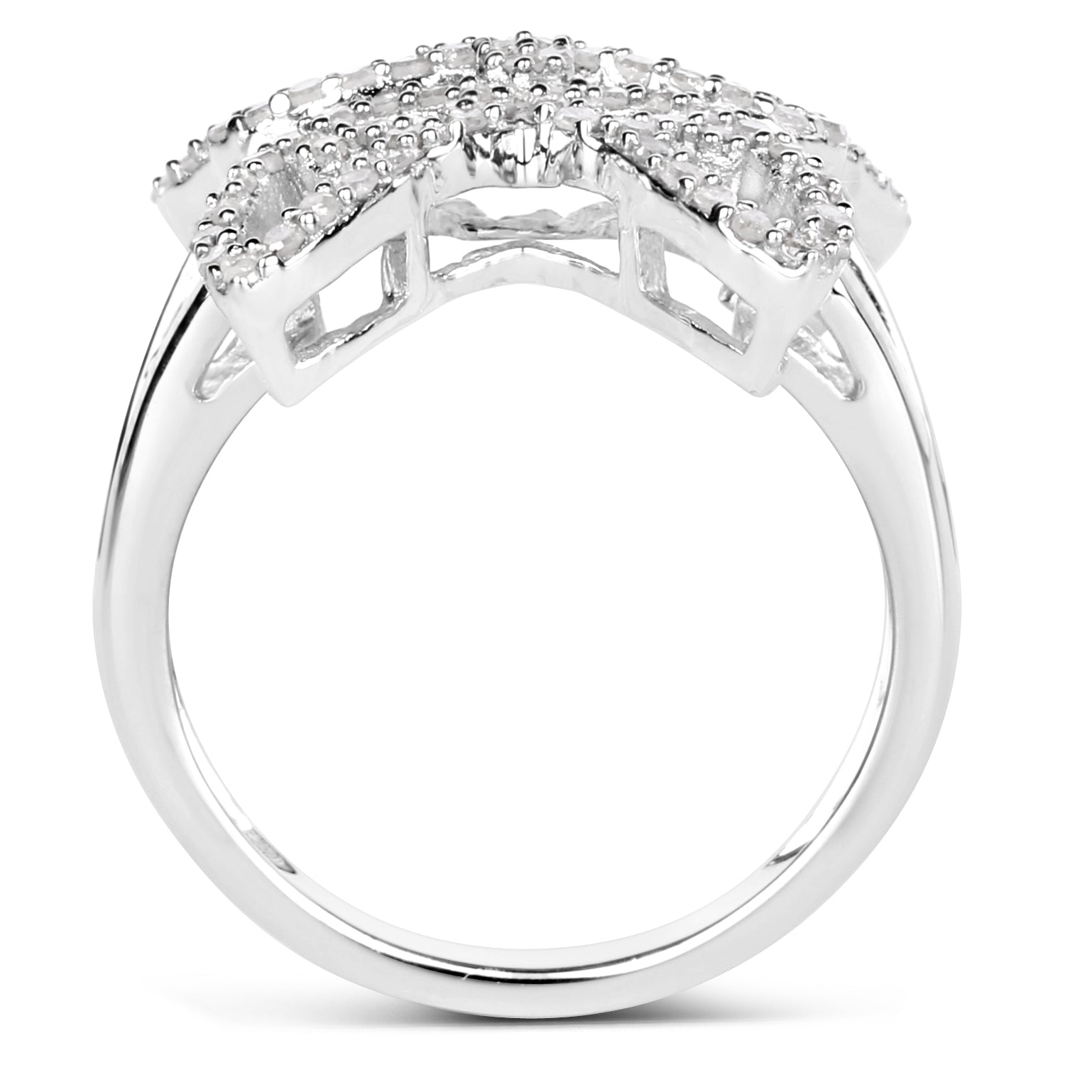 Anillo de plata de ley .925 con diamante blanco genuino de 0,58 quilates