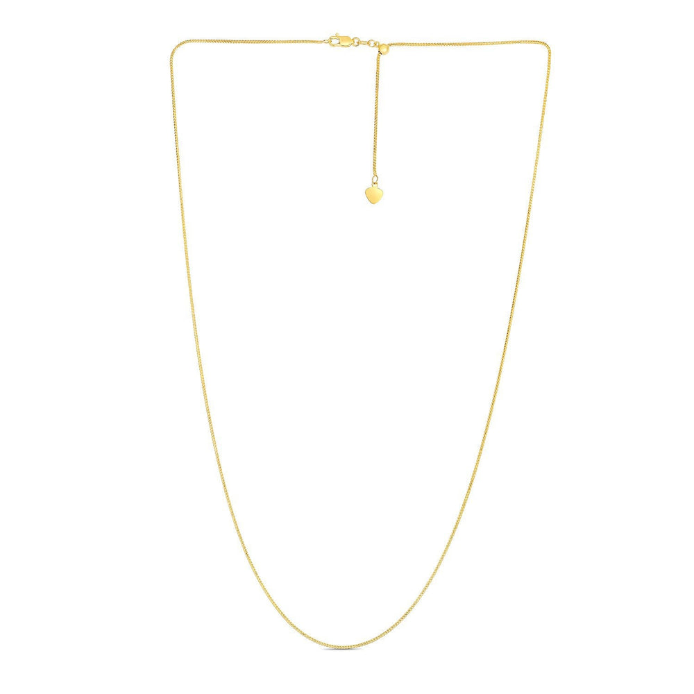 14k Yellow Gold Adjustable Franco Chain 0.9mm