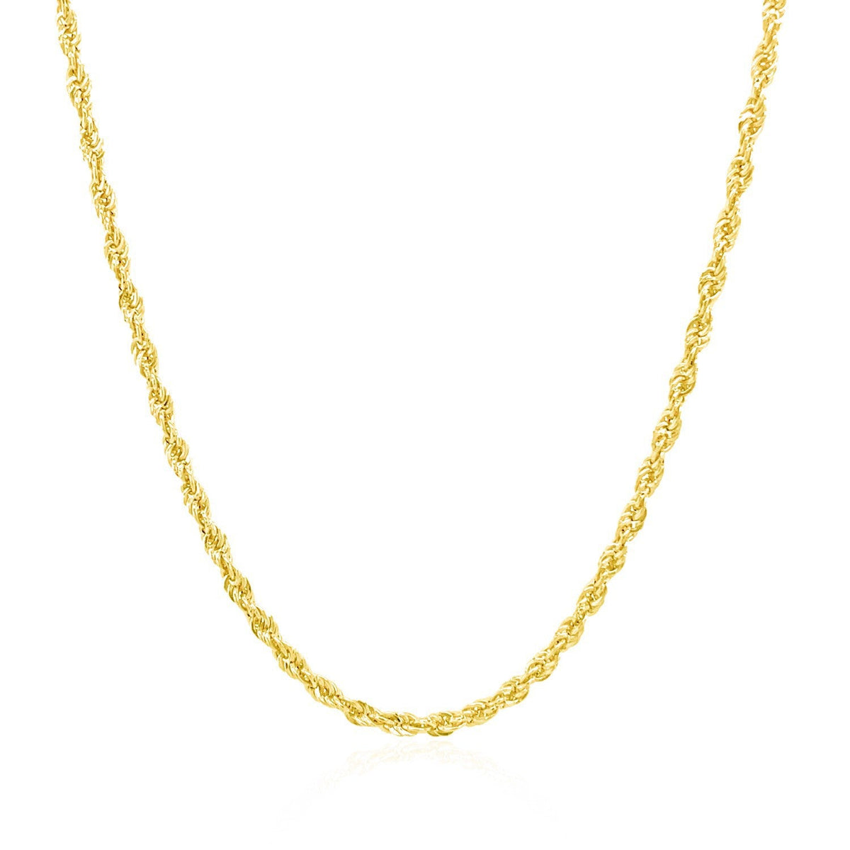 Cadena estilo cuerda de oro amarillo de 14k de 2.0mm