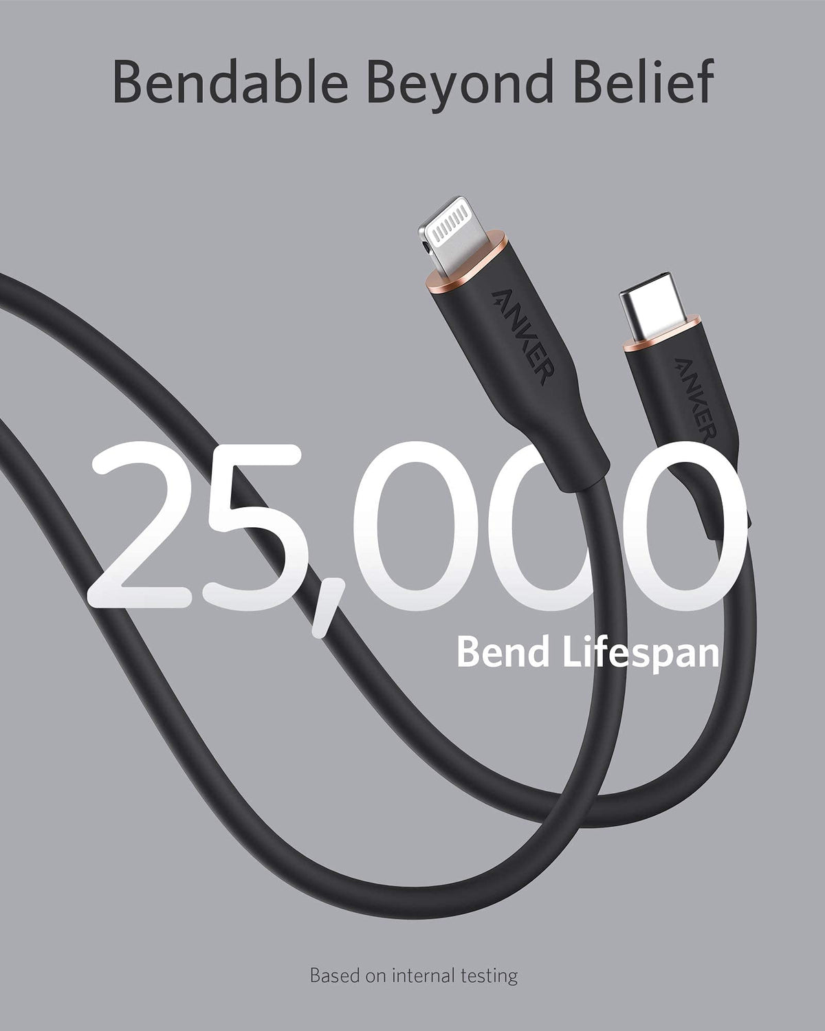 Cable Anker <b>641</b> USB-C a Lightning (Flow, silicona)