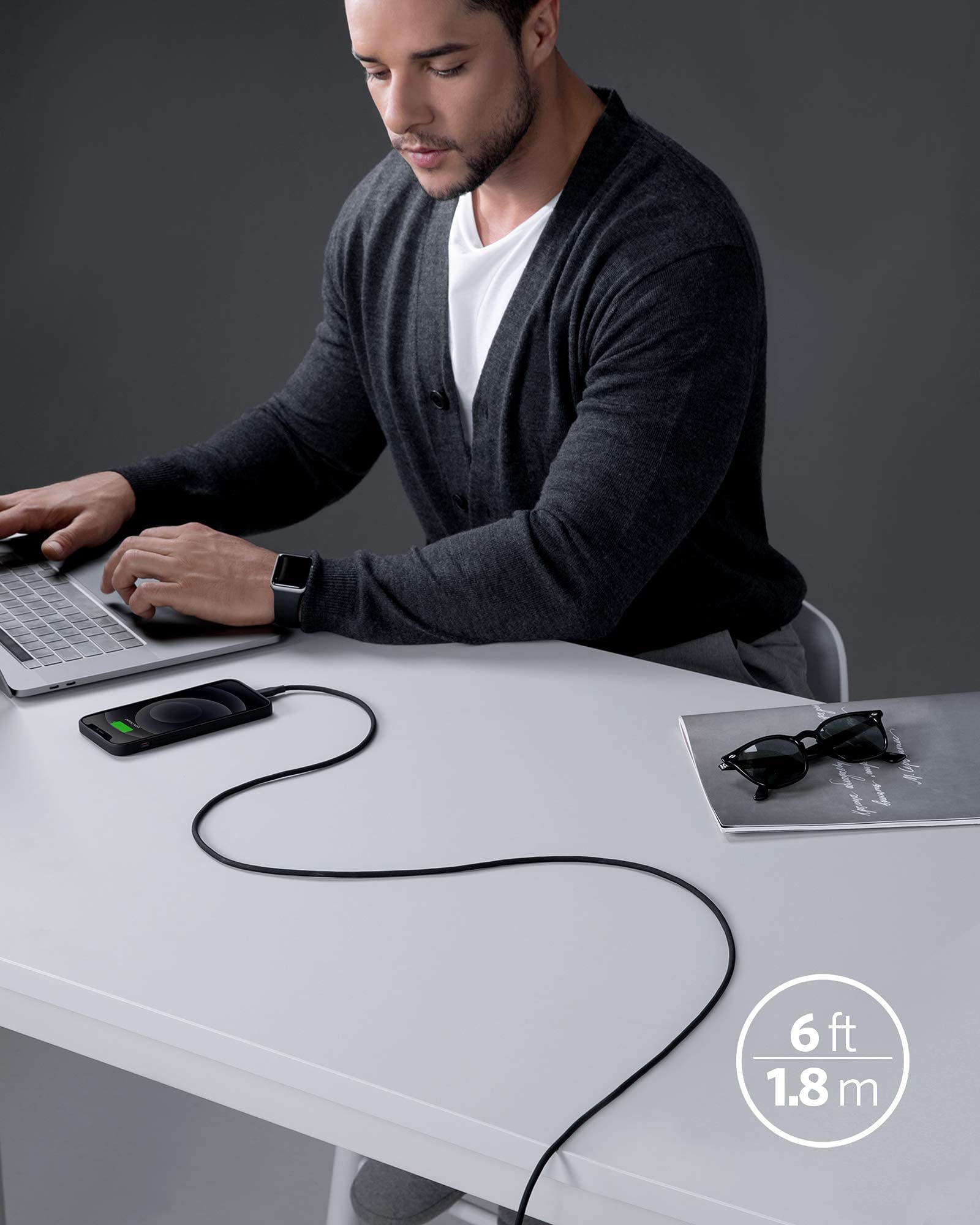 Cable Anker <b>641</b> USB-C a Lightning (Flow, silicona)