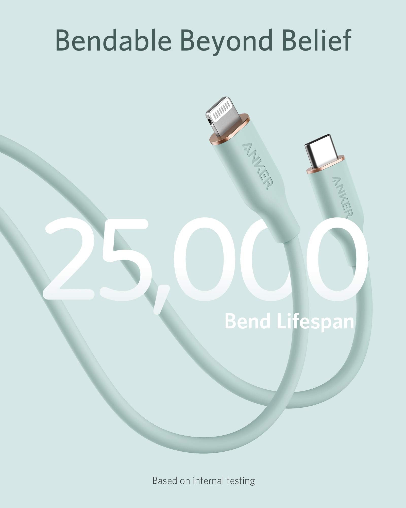 Cable Anker <b>641</b> USB-C a Lightning (Flow, silicona)