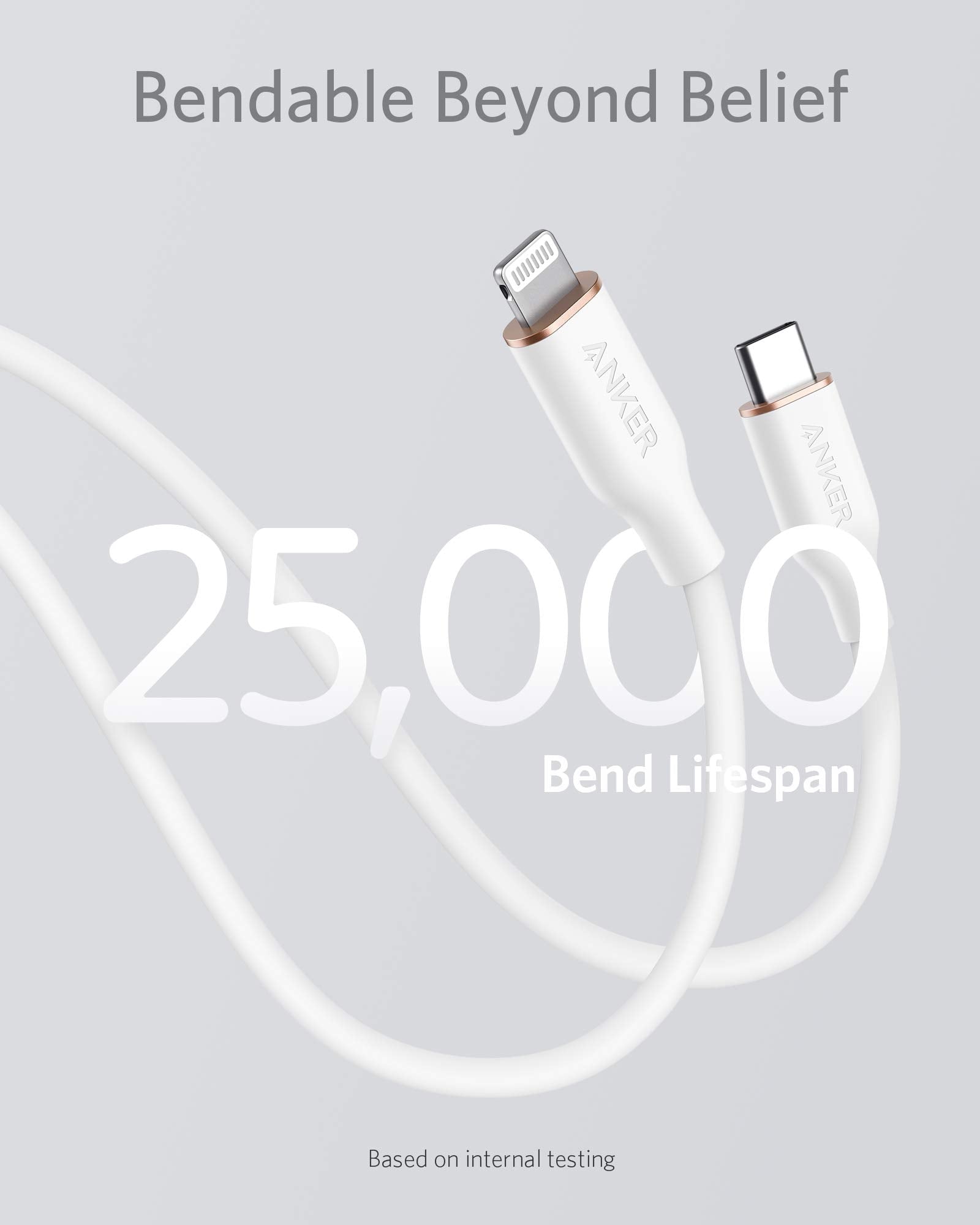 Cable Anker <b>641</b> USB-C a Lightning (Flow, silicona)