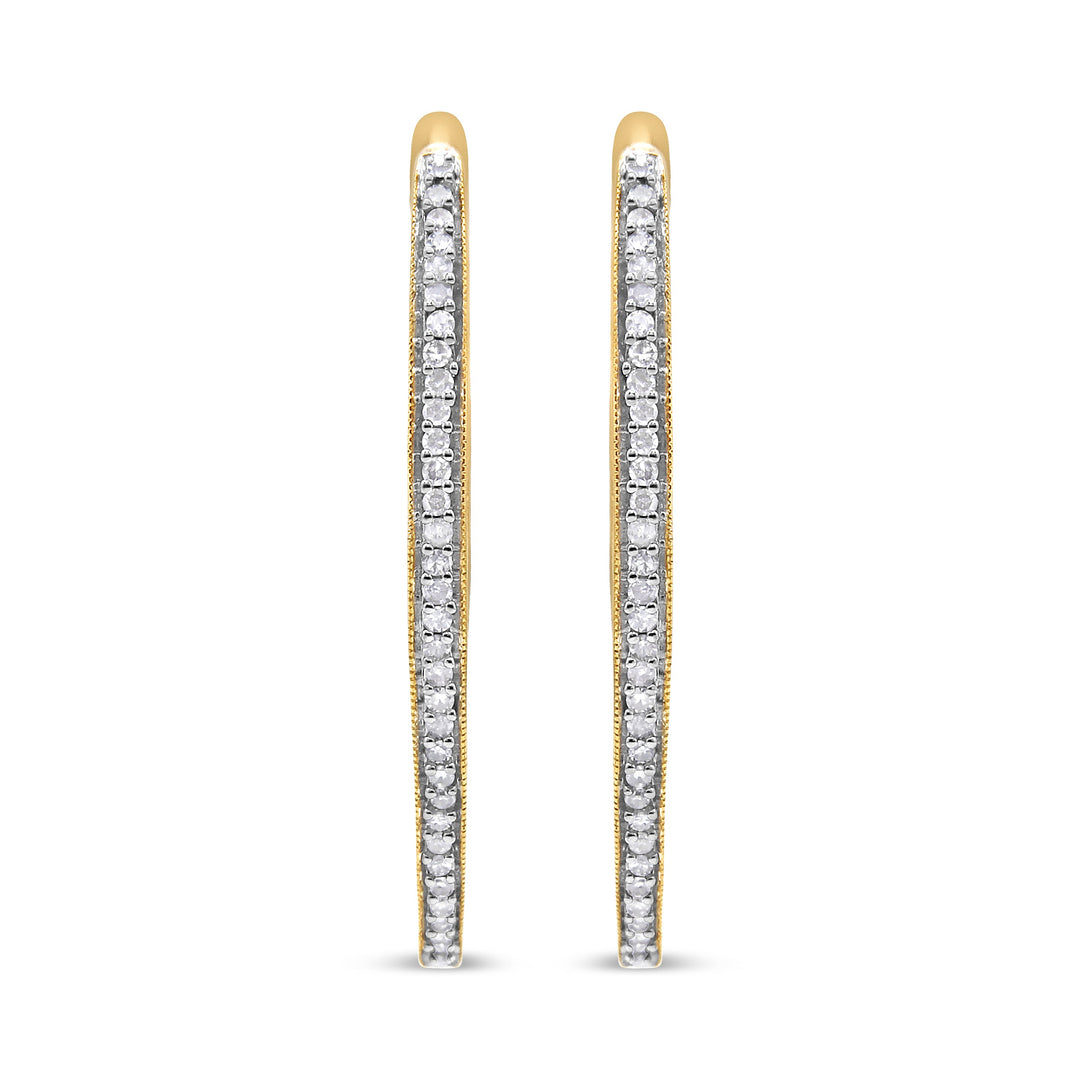 10k Yellow Gold Round Cut Diamond Earrings (1 cttw, I-J Color, I2-I3 Clarity)