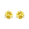 14K White Gold 3-Prong Martini Set 1.0 Cttw Yellow Lab Grown Diamond Solitaire Stud Earrings