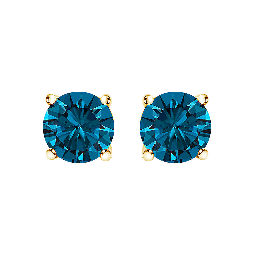 14K White Gold 1.00 Cttw Blue Lab Grown Diamond Stud Earrings with Screw Backs