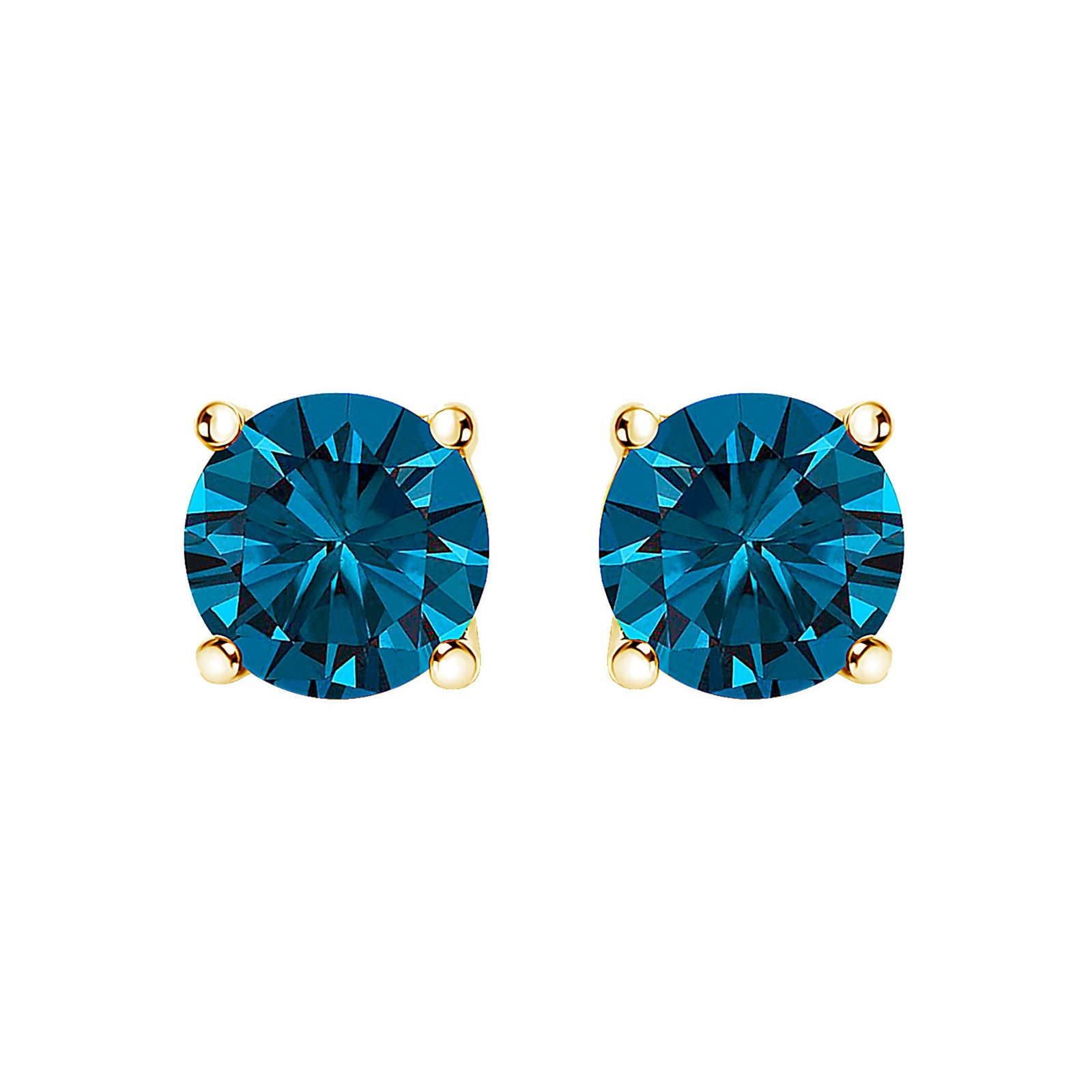14K White Gold 1.00 Cttw Blue Lab Grown Diamond Stud Earrings with Screw Backs