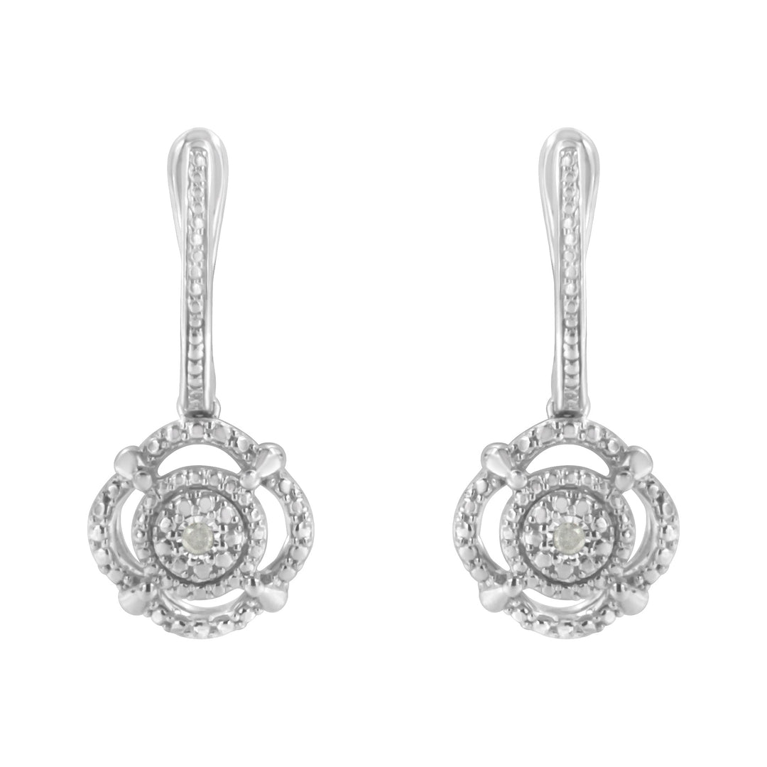 .925 Sterling Silver Miracle-Set Diamond Accent Drop and Dangle Earrings (I-J Color, I3 Clarity)
