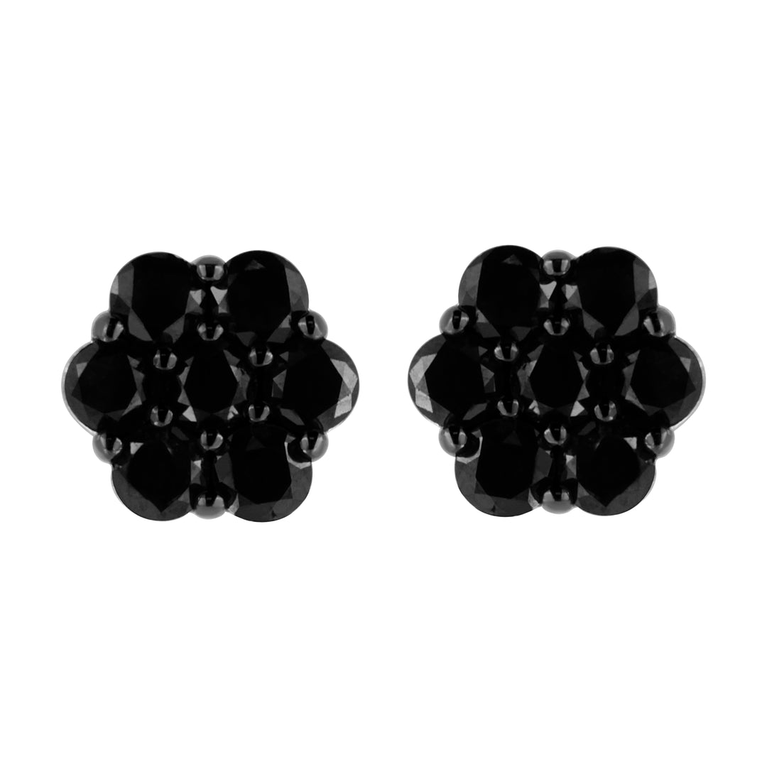 Pendientes de plata de ley 925 con diseño floral y diamantes amarillos tratados de 1/4 TCW (color amarillo, claridad I1-I2)