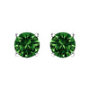 14K White Gold 1/2 Cttw Lab Grown Green Diamond Classic Solitaire Stud Earrings with Pushback