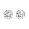 .925 Sterling Silver 1/4 Cttw Diamond Miracle Set Solitaire with Halo Stud Earrings