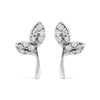 925 Sterling Silver 1/16ct TDW Diamond Leaf Earrings