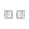 10K White Gold 5/8 Cttw Diamond Square Shaped Composite Stud Earrings (I-J Color, I1-I2 Clarity)