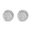 .925 Sterling Silver 3/4 Cttw Diamond Composite and Halo Stud Earrings (H-I Color, SI1-SI2 Clarity)