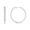 14K White Gold 1.0 Cttw Princess Diamond Inside Out Hoop Earrings (H-I Color, I1-I2 Clarity) - 23 MM