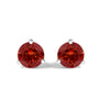 14K White Gold 3/4 Cttw Red Lab-Grown Diamond Classic 3-Prong Martini Set Solitaire Stud Earrings