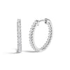 14K White Gold 2.00 Cttw Princess Diamond Inside Out Elongated Hoop Earrings