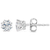 14K White Gold 1.0 Cttw Lab-Grown Diamond 8 Prong Hidden Halo Stud Earrings (F-G Color, VS1-VS2 Clarity)