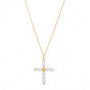 14k Yellow Gold Pearl Cross Pendant
