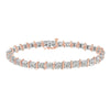 Two-Tone 10K Yellow Gold over .925 Sterling Silver 1.0 Cttw Diamond S-Curve Link Miracle-Set Tennis Bracelet (I-J Color, I3 Clarity) - 7