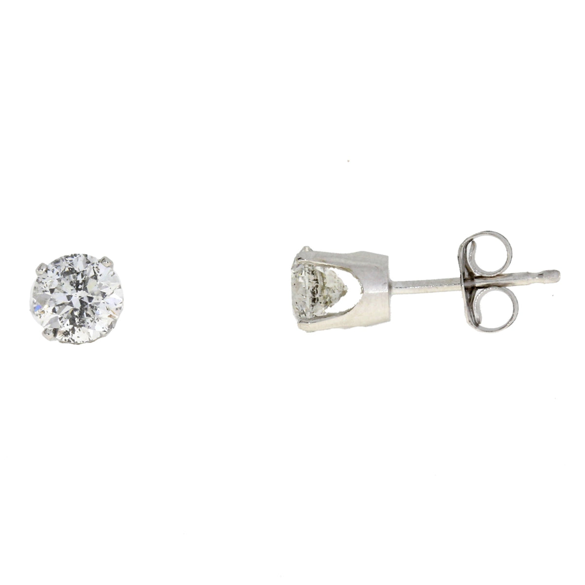 Pendientes de Diamante de 1,00ct Genuinos de Oro Blanco de 14kt