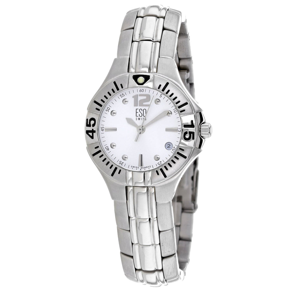 ESQ Reloj de mujer de acero inoxidable plateado con esfera plateada