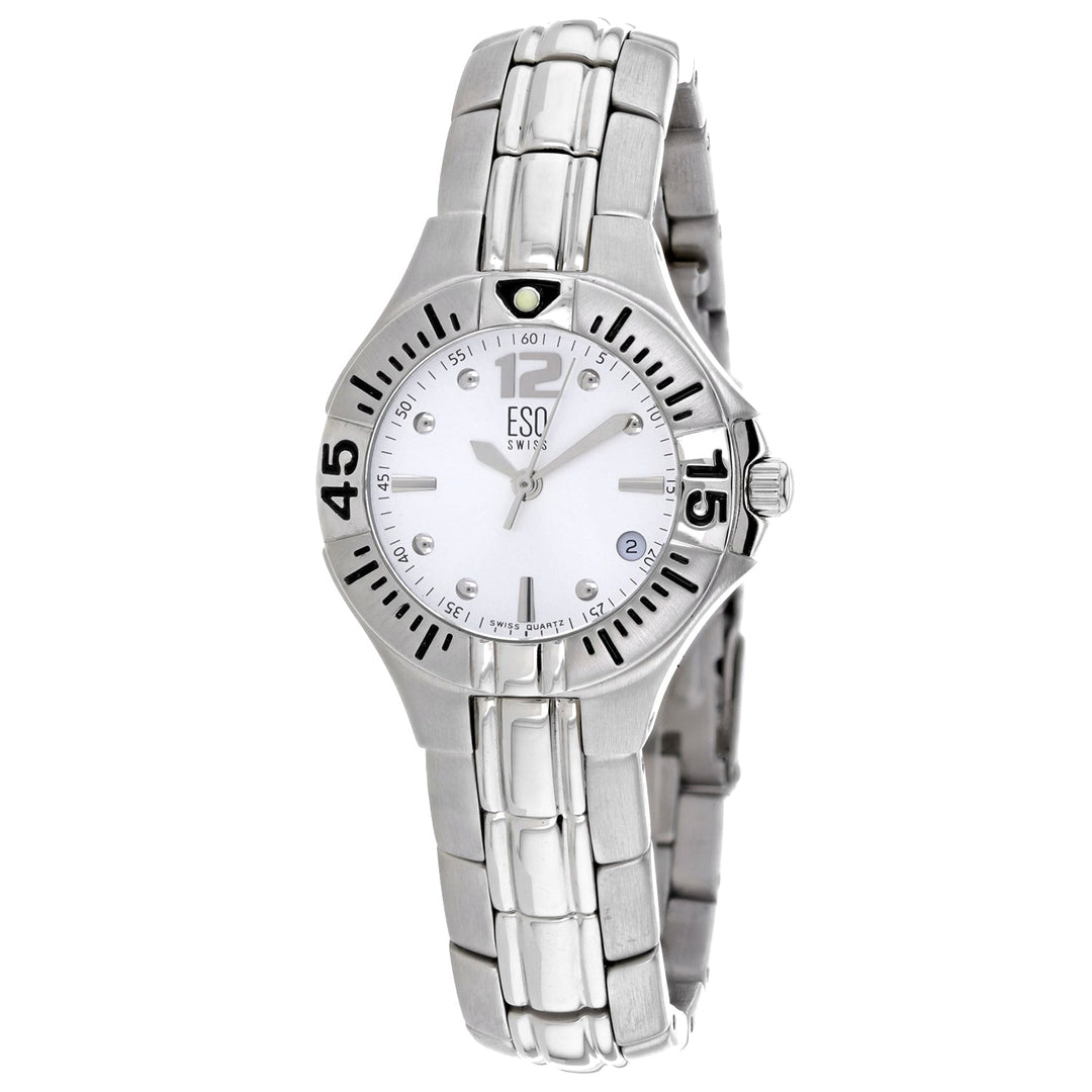 ESQ Reloj de mujer de acero inoxidable plateado con esfera plateada