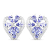 2.97 Carat Genuine Tanzanite & White Topaz .925 Sterling Silver Earrings