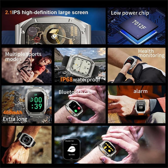 2.1" Smart Watch - Titanium & Ceramic Case, Bluetooth Calling, NFC, Compass, Altitude/Pressure Sensor