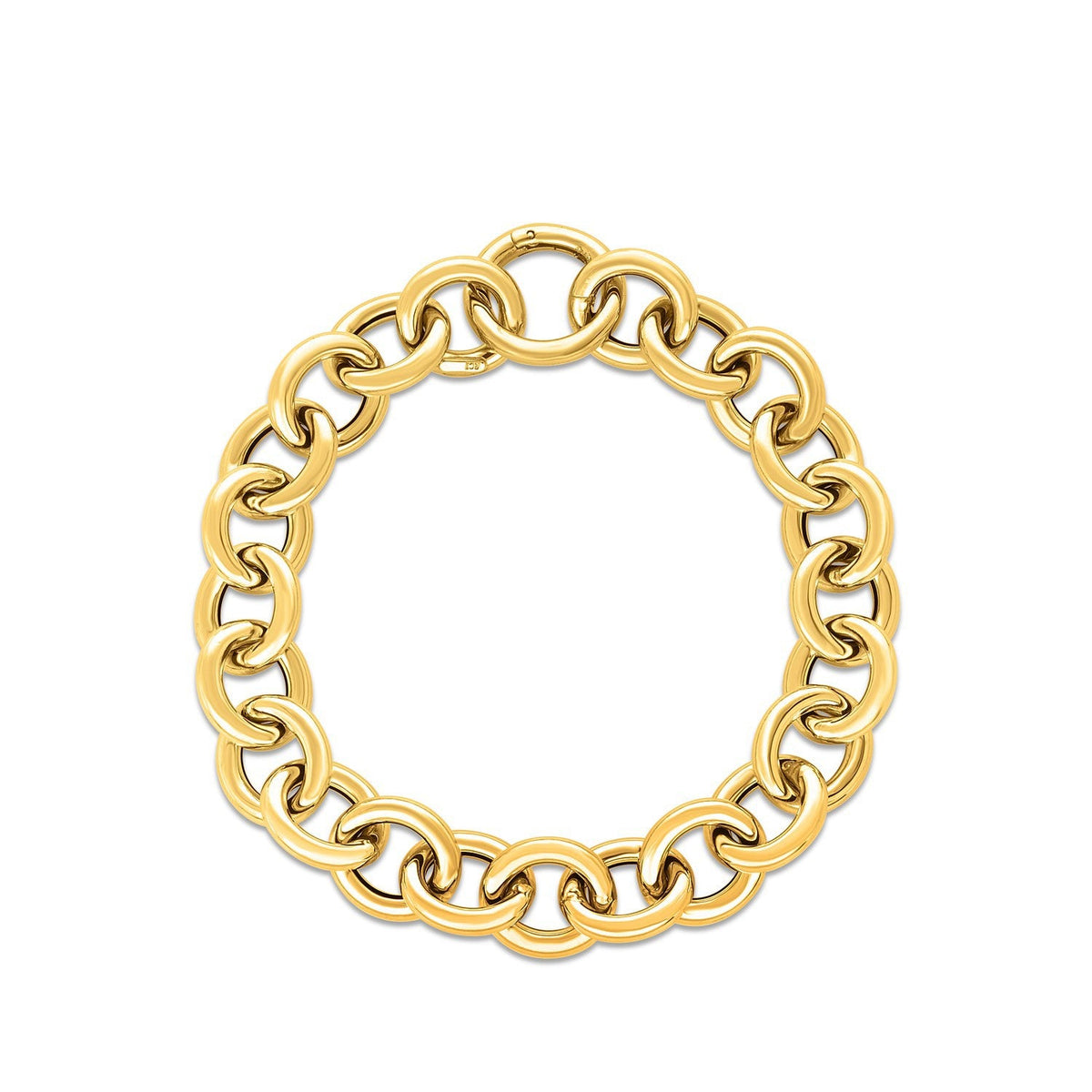 Pulsera de eslabones redondos de oro amarillo de 14k (11.60 mm)
