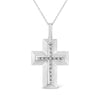 .925 Sterling Silver Prong-Set Diamond Accent Bold Cross 18